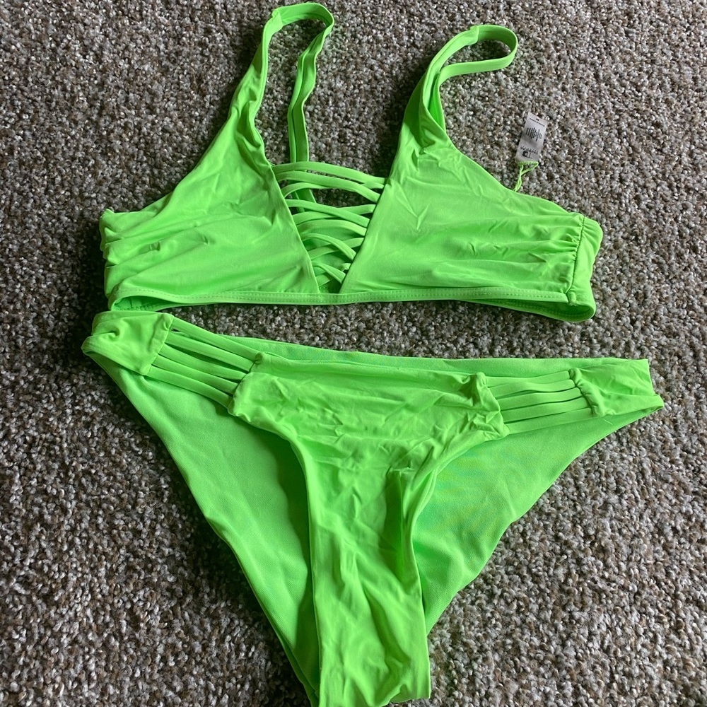 Two tops with matching bikini bottoms!